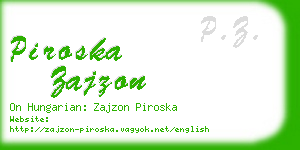 piroska zajzon business card